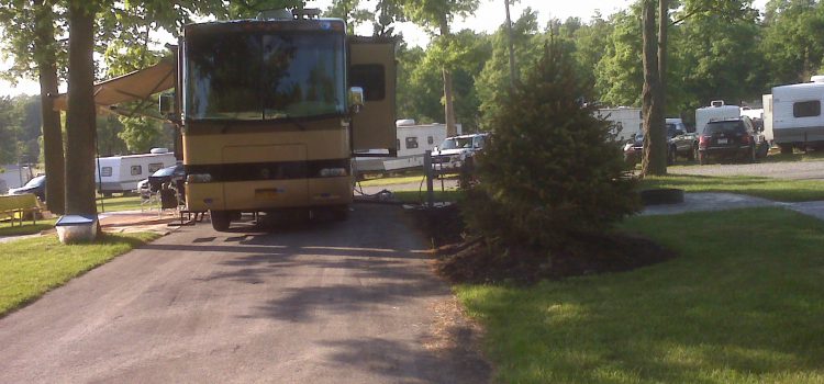RV parked at campsite